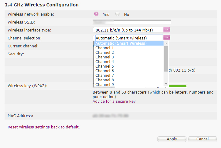 Wireless Channel on Router