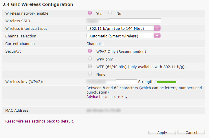 Router settings